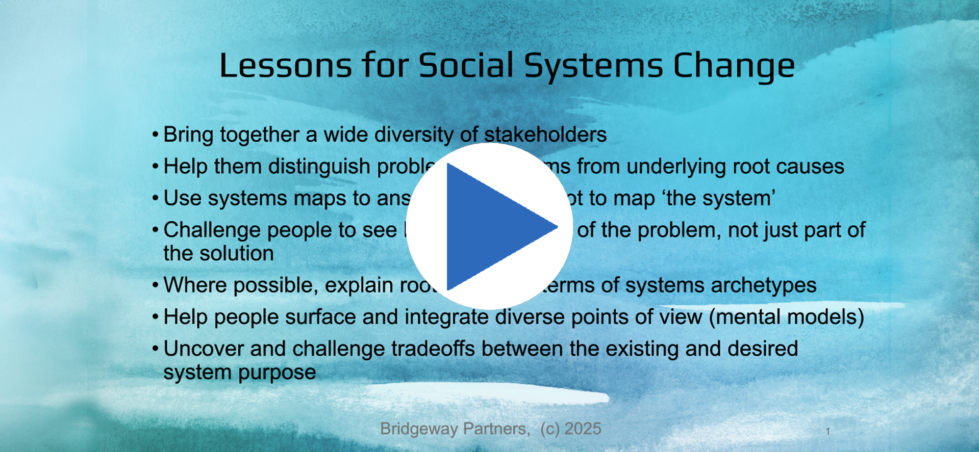 Lessons for social systems change slide